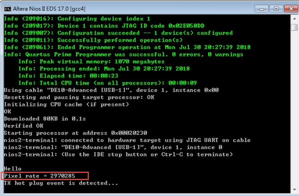 DE10-Advanced revc demo hdmi tx rx 4k check pxiel.png